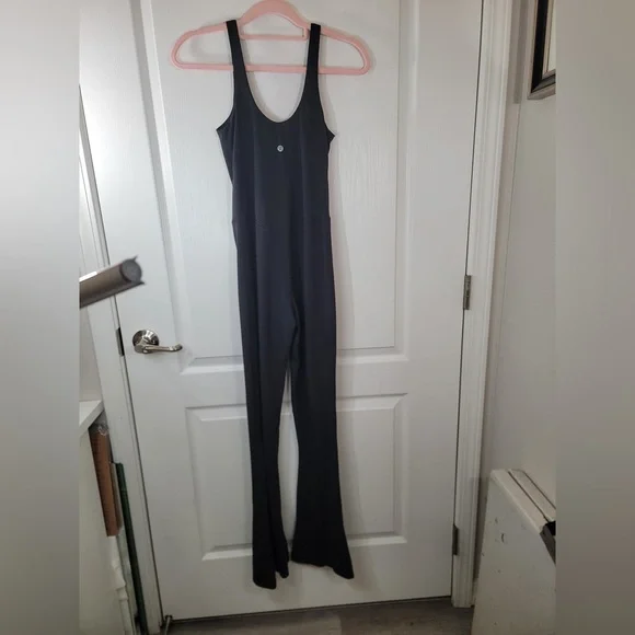 Lululemon•Align Zip-Front Bodysuit 32"•Nulu Zip Flare Jumpsuit•Black•FLAWLESS•6 - Picture 7 of 13